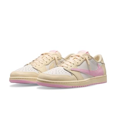 Travis Scott x Nike Air Jordan 1 Low OG SP 淺粉倒鉤 聯名爆款 復古做舊 男鞋 IQ7604-100