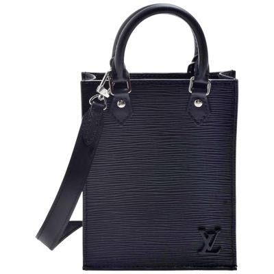 LOUIS VUITTON路易威登 LV M69441經典PETIT SAC PLAT系列EPI皮革手提/斜背包(黑色)