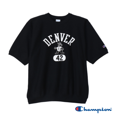Champion 官方直營-男款 REVERSE WEAVE 學院衛衣短TEE(黑)