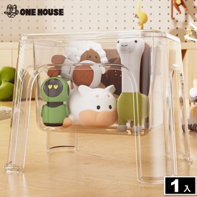 【ONE HOUSE】簡雅晶透兩用收納凳 椅子 椅凳(1入)