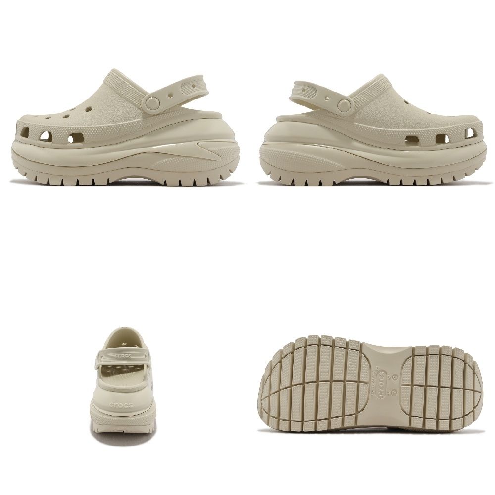 Crocs 涼拖鞋 Classic Mega Crush Clog 男鞋 女鞋  超厚底 光輪克駱格 卡駱馳 2色單一價 (B-骨白色)