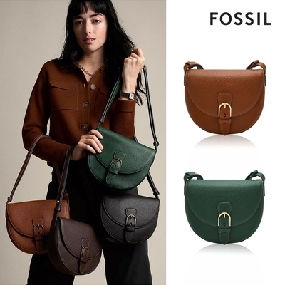 FOSSIL Everleigh 真皮斜背馬鞍包 (多色可選)