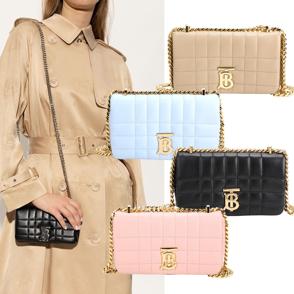 BURBERRY Lola [專櫃55,000] TB字母 羊皮翻蓋斜背包-多款可選