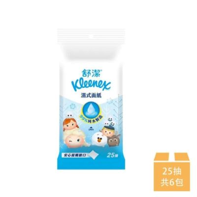 【Kleenex 舒潔】迪士尼濕式面紙 25抽x6包(款式隨機出貨)