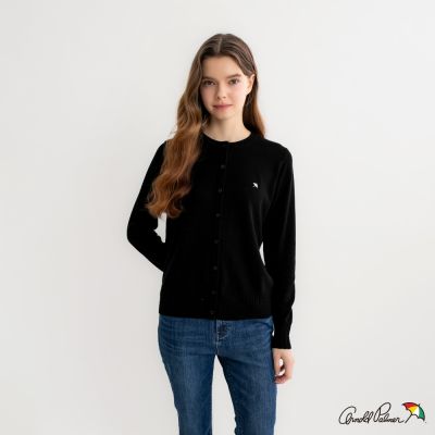 Arnold Palmer -女裝-圓領開襟針織外套-黑色