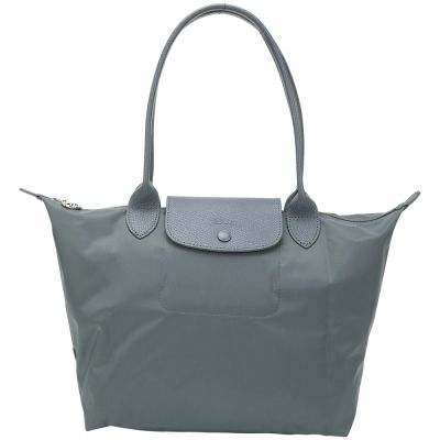 LONGCHAMP Le pliage One 中型 長提把肩背摺疊純色水餃包(M/烟灰色)