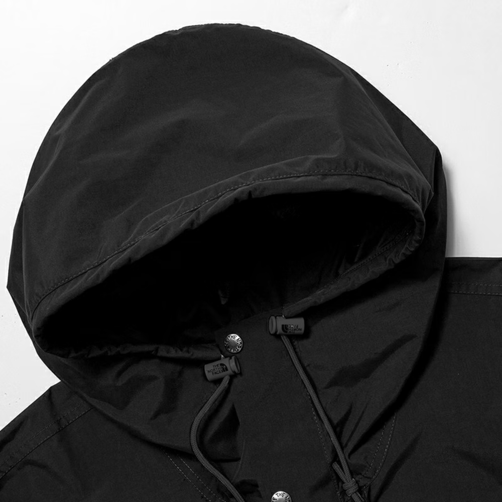 The North Face 北臉外套男款運動連帽外套衝鋒衣防風防潑水黑
