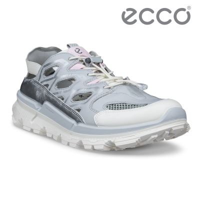 ECCO BIOM 2.2 TRL W 蹤跡健步快速繫帶摟空透氣運動鞋 女鞋 白色/水泥灰/銀色