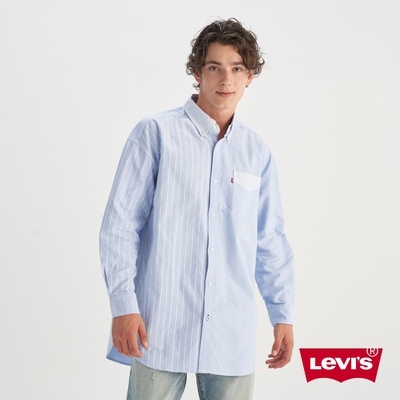 Levi s 男款 長袖襯衫 牛津領 拼接襯衫 熱賣單品