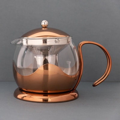《La Cafetiere》英國 玻璃濾茶壺-銅1.2L-- 泡茶 下午茶 茶具