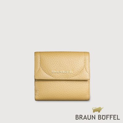 【BRAUN BUFFEL 德國小金牛】台灣總代理 諾蒂斯 8卡兩折短夾-淺棕色/BF863-404-CR
