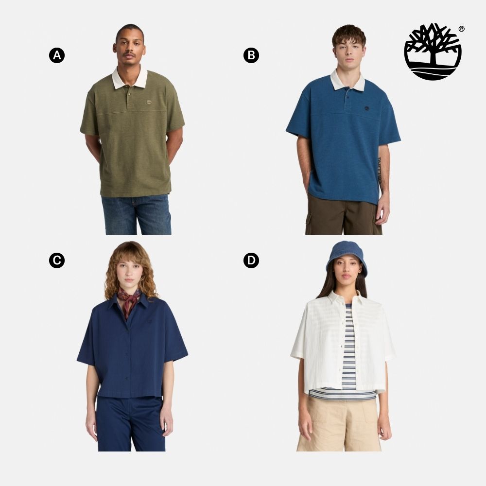 Timberland官方旗艦 精選Polo衫 襯衫 短褲 男女款(多款任選) (A.男款軍綠色)