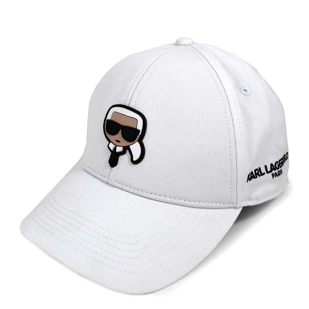 Karl Lagerfeld 立體卡爾圖騰潮款棒球帽(白色)
