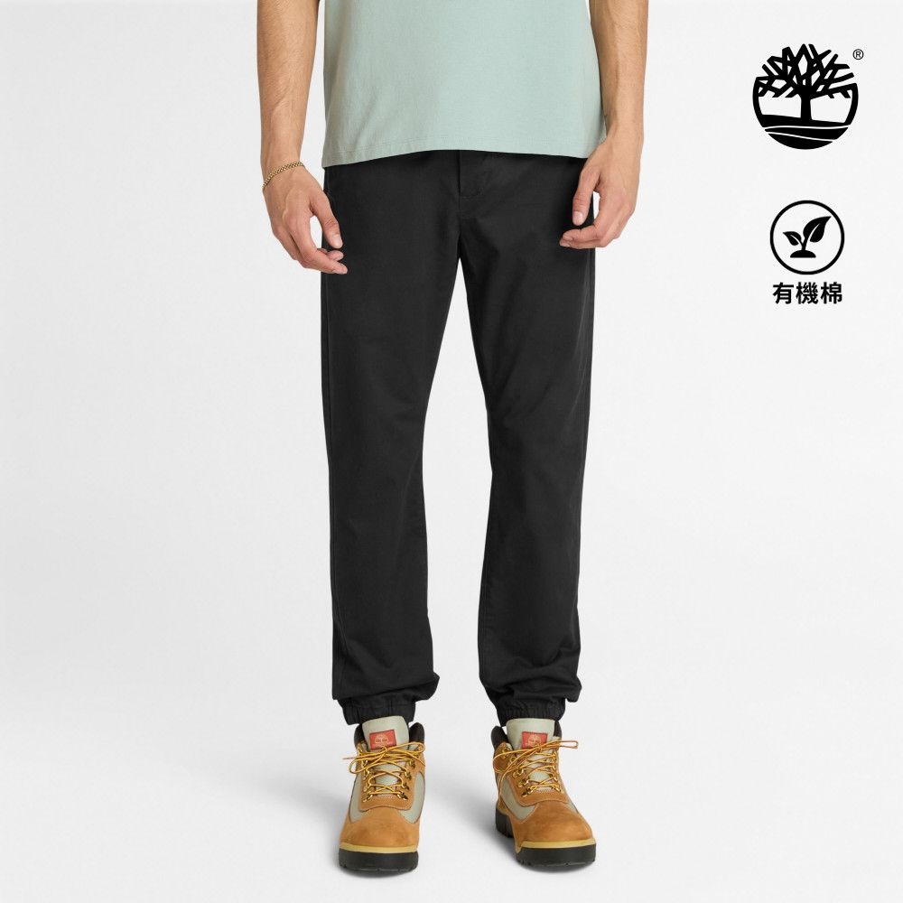 Timberland官方旗艦 男款黑色棉質休閒長褲|A27BF001