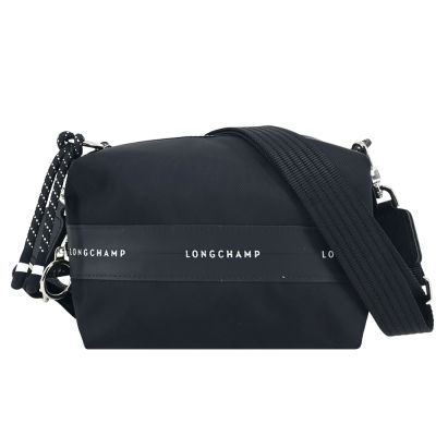 LONGCHAMP LE PLIAGE ENERGY系列再生尼龍前拉鍊相機斜背包(迷你/黑)