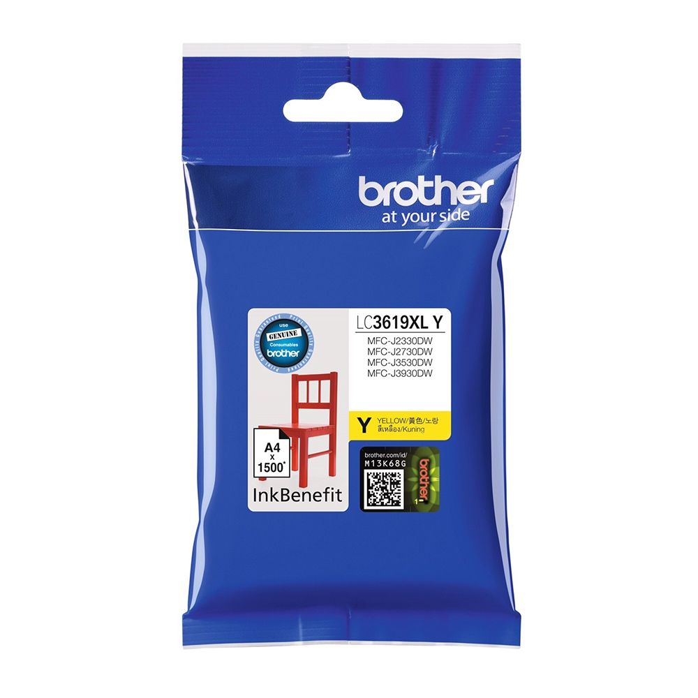 【Brother 兄弟】LC3619XL-Y 原廠超高容量黃色墨水匣