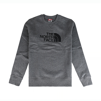 The North Face刺繡字母標誌 LOGO 長袖T恤(男款/灰x黑)