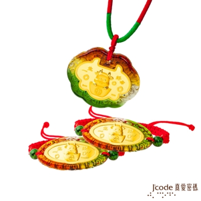 J code 真愛密碼金飾 旺財牛黃金彌月禮盒-0.2錢