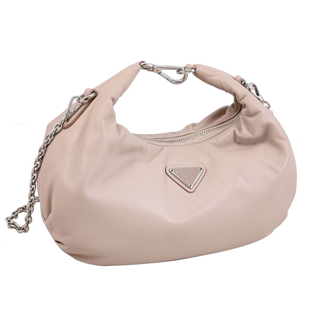 小物 PRADA PRADA 金屬三角LOGO質感小羊皮兩用包(淺褐) | 兩用包| Yahoo購物中心