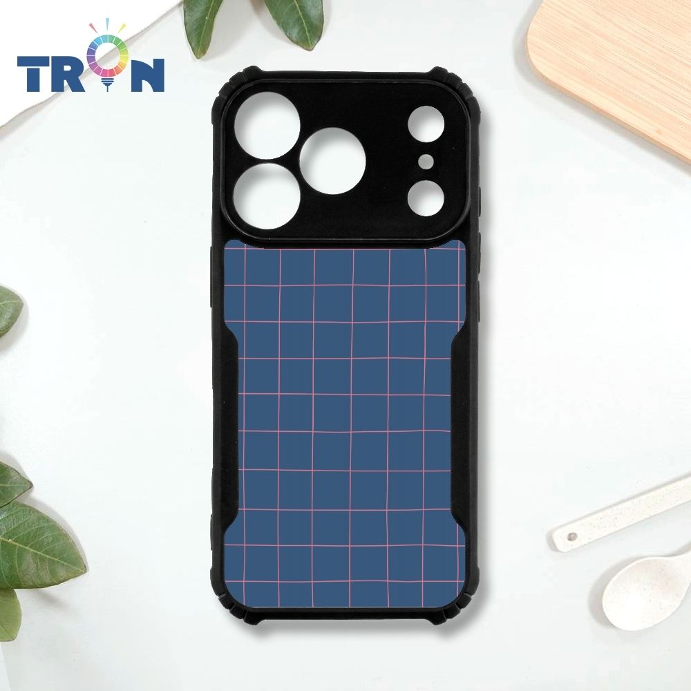 TRON iPhone 17 Pro 簡約格紋-2 四角防摔 機甲殼 軟硬殼 手機殼