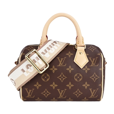 LOUIS VUITTON路易威登 Louis Vuitton 經典Speedy Bandouliere20帆布手提/斜背波士頓包(米色)M46222