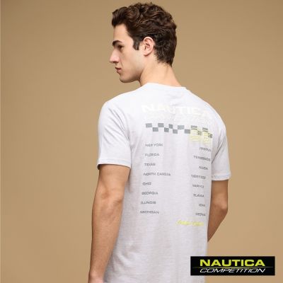 Nautica 男裝 Competition美國州名列表短袖T恤-灰色