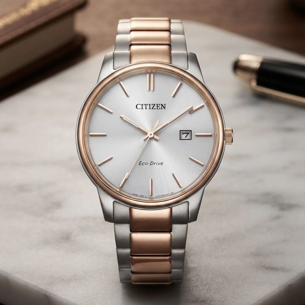 CITIZEN 星辰 光動能經典大三針手錶 男錶 開學購物季 送禮首選-半玫瑰金/40mm BM7686-51A