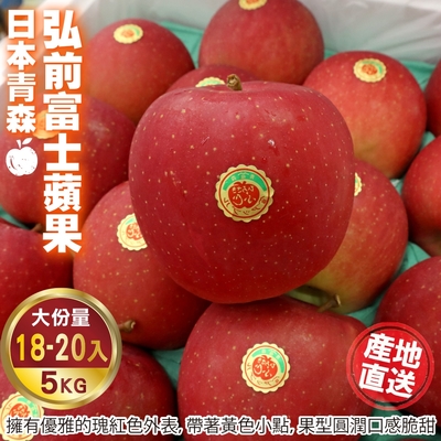 【天天果園】日本青森弘前富士蘋果5kg (約18-20入)