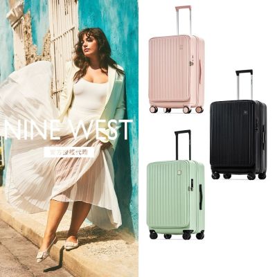 【NINE WEST】BYRON經典直條 28/24/20吋 前開式擴充行李箱/防爆拉鍊旅行箱 NW31268