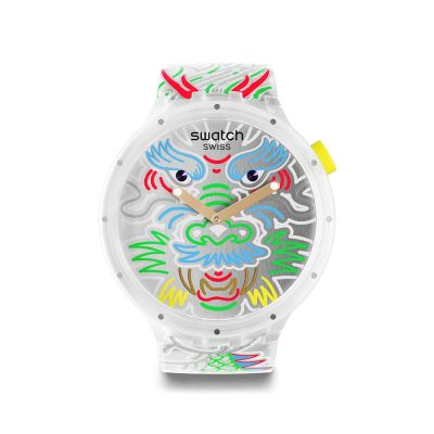 Swatch DRAGON IN CLOUD 龍年錶/大錶面手錶/男錶/女錶/瑞士製造 SB05Z102 (47mm)