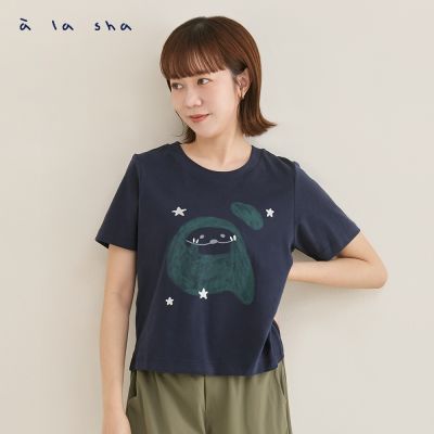a la sha 親子裝 羞羞抹茶a字合身棉T