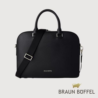 【BRAUN BUFFEL 德國小金牛】台灣總代理 卡斯帕-A 公事包-黑色/BF590-65-BK