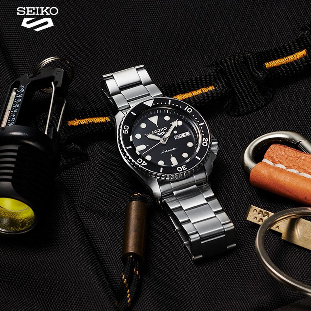 SEIKO 精工5 Sports 系列黑水鬼型機械錶(4R36-07G0Q/SRPD55K1)-黑/42.5