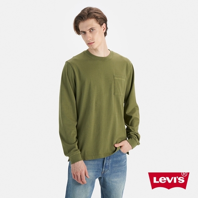 Levi s 男款 舒適長袖 後背布標 Tee 長袖 熱賣單品