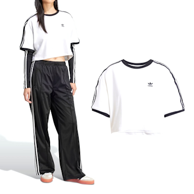Adidas 3S LOOSE CROP T 女款 白色 寬鬆 圓領 短版剪裁 上衣 運動 休閒 短袖 JC8150