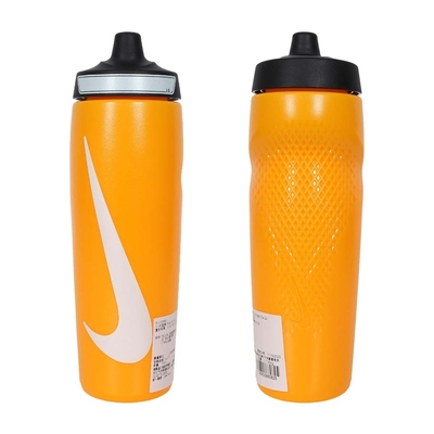NIKE REFUEL 瓶蓋擠壓水壺 24 OZ-慢跑 登山 單車 N100766670424 黃白黑