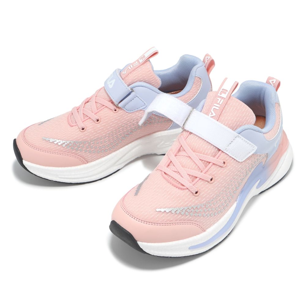 Fila 慢跑鞋J817Z 中大童女鞋粉紅紫魔鬼氈運動鞋斐樂3J817Z598 | FILA