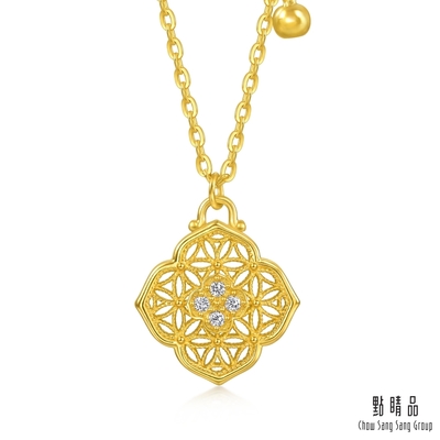 點睛品 四合如意 黃金鑽石項鍊