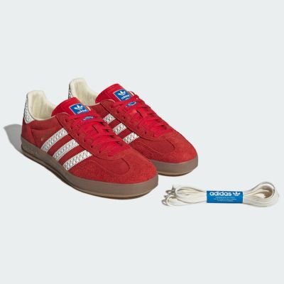 ADIDAS 愛迪達 阿迪達斯 ORIGINALS 三葉草 經典 潮流 復古 男 女 休閒鞋-紅色系-GAZELLE INDOOR-IF1808