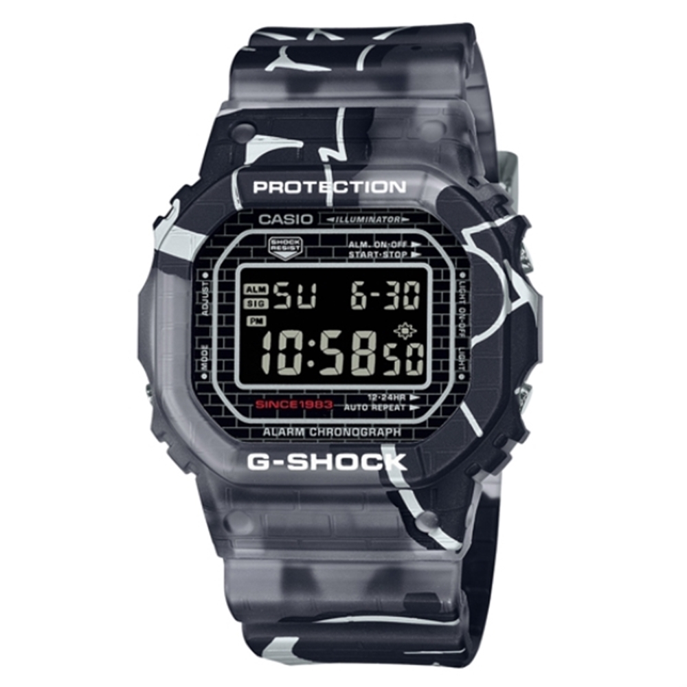 CASIO 卡西歐 G-SHOCK 塗鴉藝術 街頭原創 經典方形 DW-5000SS-1_42.8mm