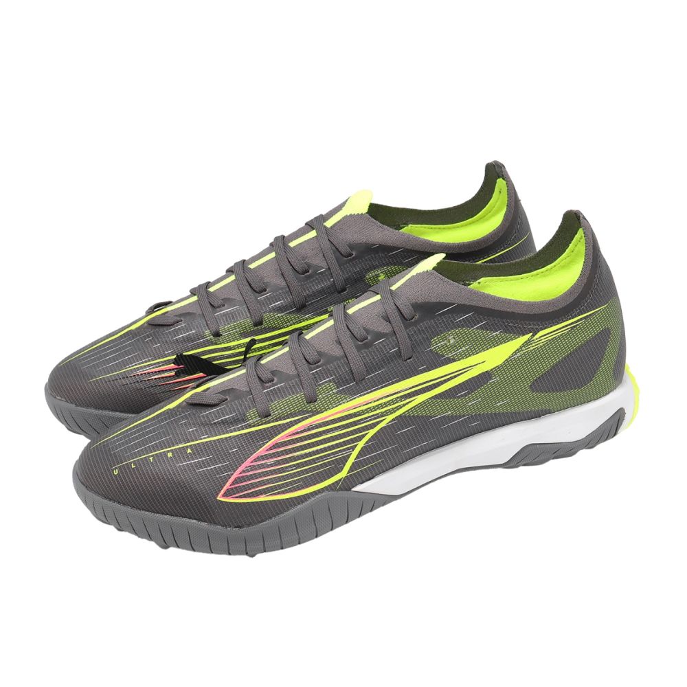 Puma 足球鞋 Ultra 5 Match TT 男鞋 灰 綠 人工草皮 水泥地 抓地 穩定 108351-03
