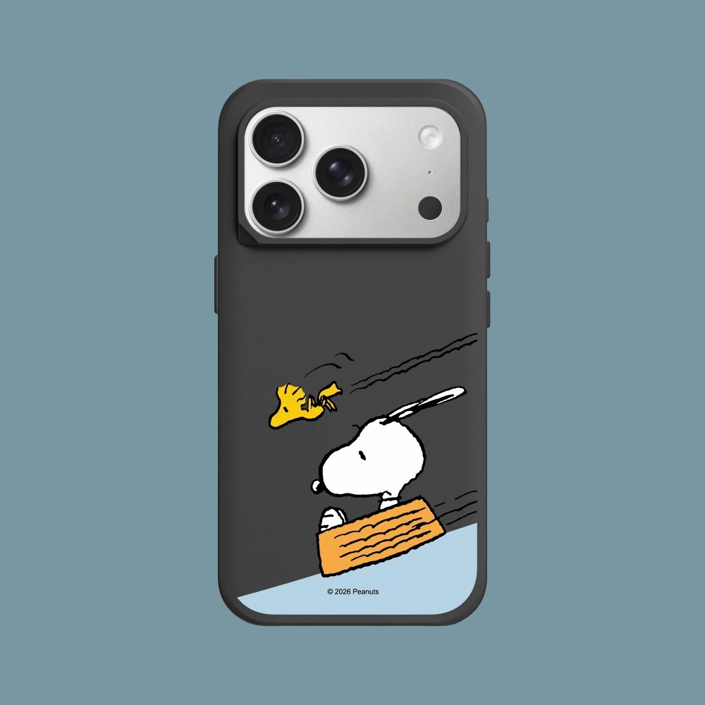 犀牛盾 iPhone 15/16/17/18系列 SolidX MagSafe兼容 強化吸震緩衝防摔磁吸手機殼/Snoopy史努比-溜滑梯 (經典黑)