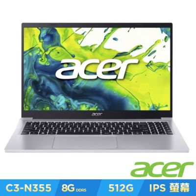 Acer 宏碁 AL15-33P 系列輕薄筆電，搭載 Intel Core 3 N355 處理器、8GB DDR5 記憶體與 512GB SSD 儲存空間，15.6 吋 FHD IPS 霧面螢幕提供清晰視覺體驗。支援 USB Type-C、HDMI 連線埠，內建 2M FHD 網路攝影機與 Wi-Fi 6 無線網路，適合日常辦公與文書處理。輕巧僅 1.43kg，45Wh 電池續航持久，預載 Windows 11 Home 系統，享兩年保固安心使用。