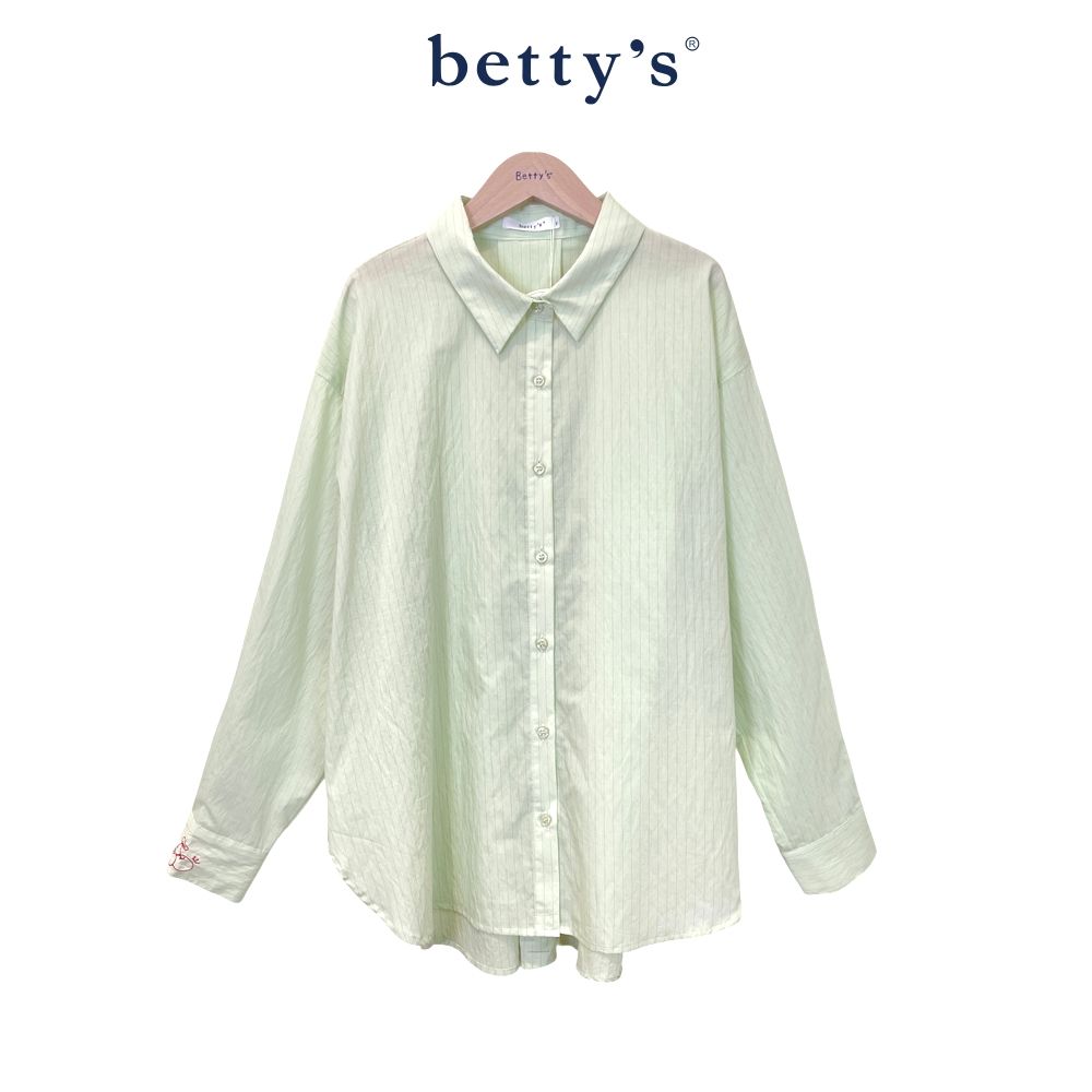 betty’s貝蒂思　 細條紋簡約款長袖襯衫(共三色) (綠色)