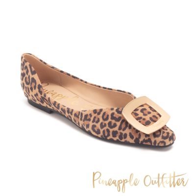 Pineapple Outfitter-FAZEL 真皮方釦挖空平底鞋-豹紋