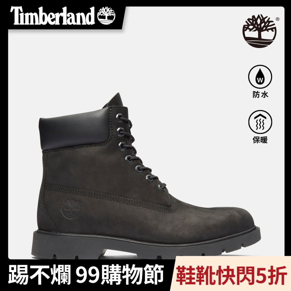 Timberland 男款黑色Timberland經典磨砂革6吋靴|19039001