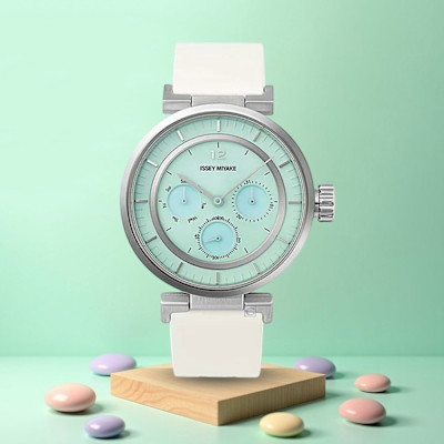 ISSEY MIYAKE 三宅一生W mini 系列時尚腕錶 手錶 男錶-藍X白/39mm VD75-0030G/NYAB703Y