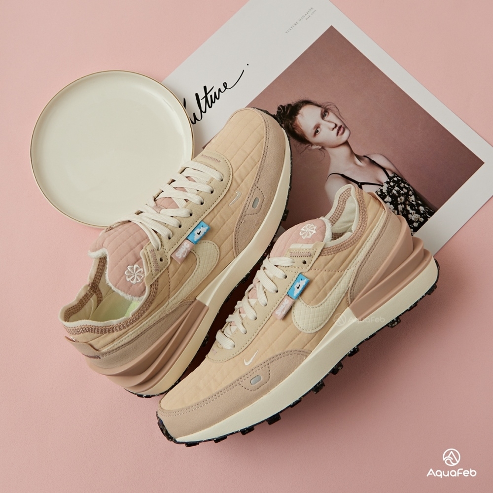 Nike W Waffle One NN 女粉紅草莓牛奶拼接運動休閒鞋DO4661-211 | 休閒
