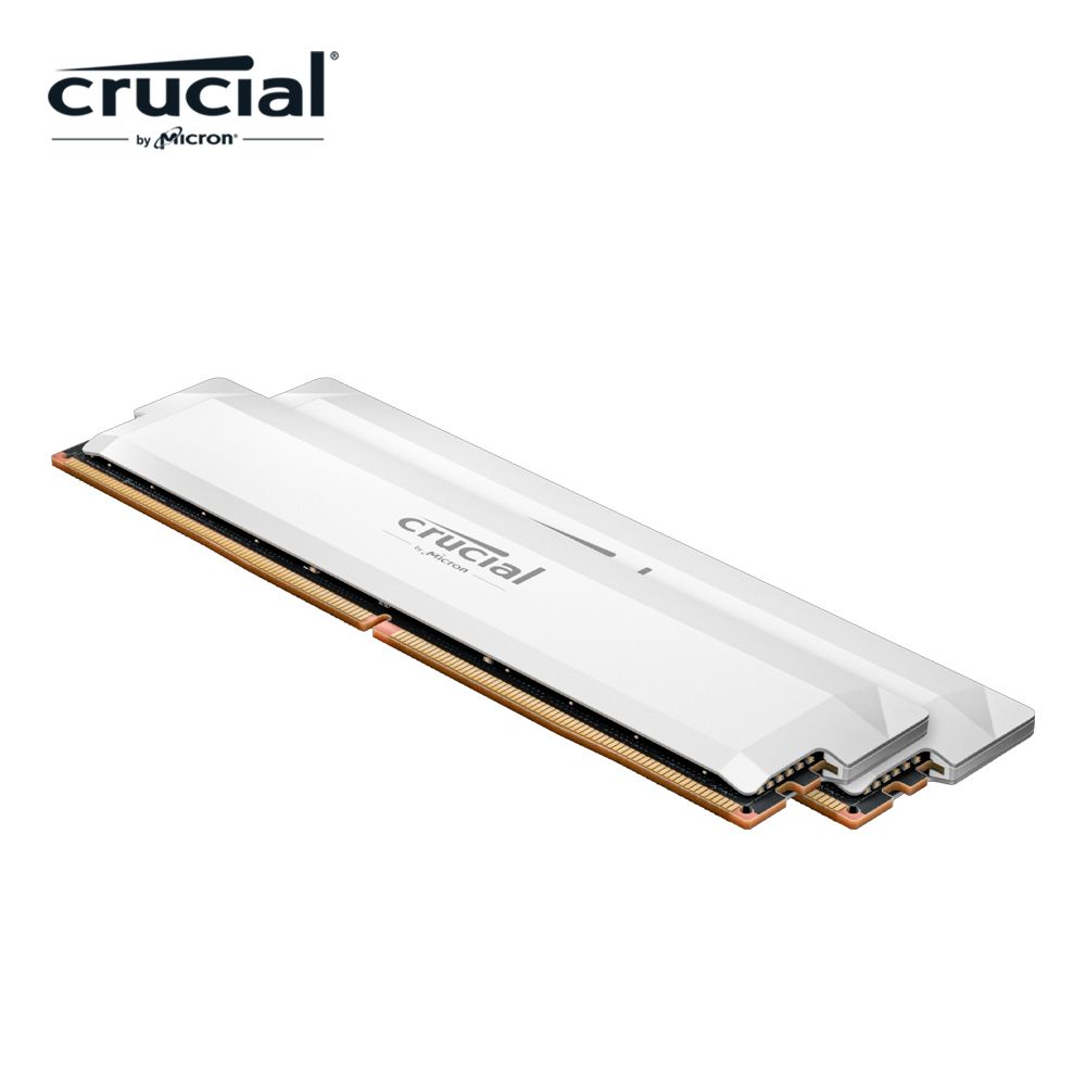美光Micron Crucial PRO OC DDR5 6400 32G(16G*2)超頻(雙通)(白散熱片