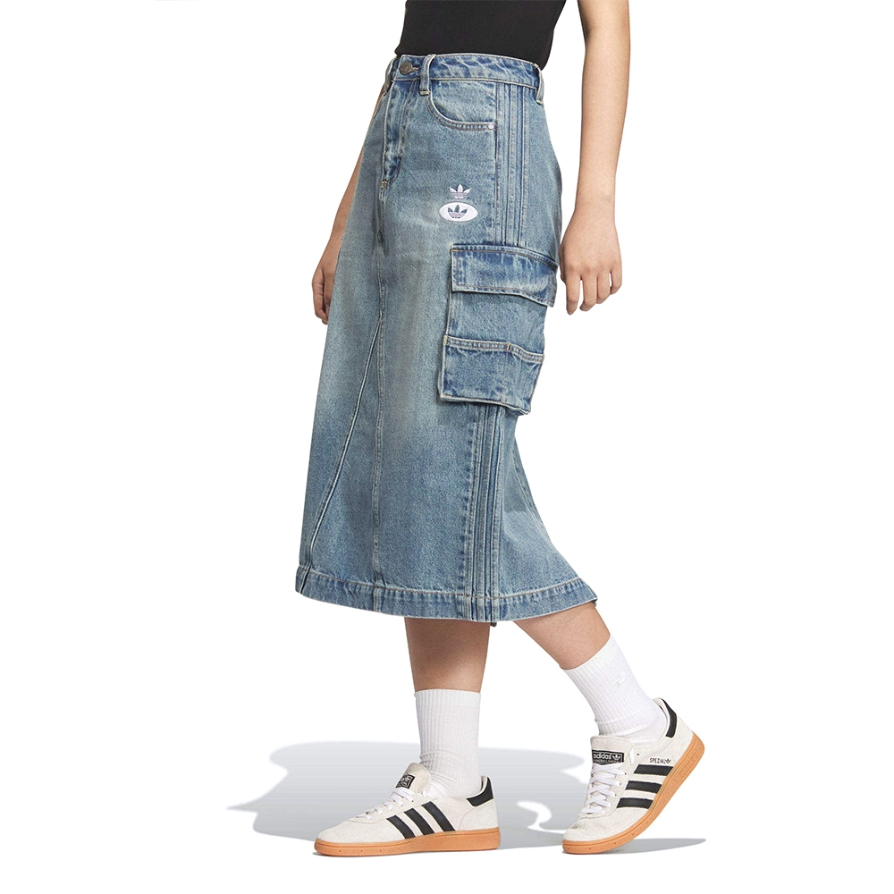 新品25 adidas デニムロングスカート レディース ブルー JM8036 adidas/DENIM LONG SKIRT｜Daytona Park(FREAK'S STORE公式通販)